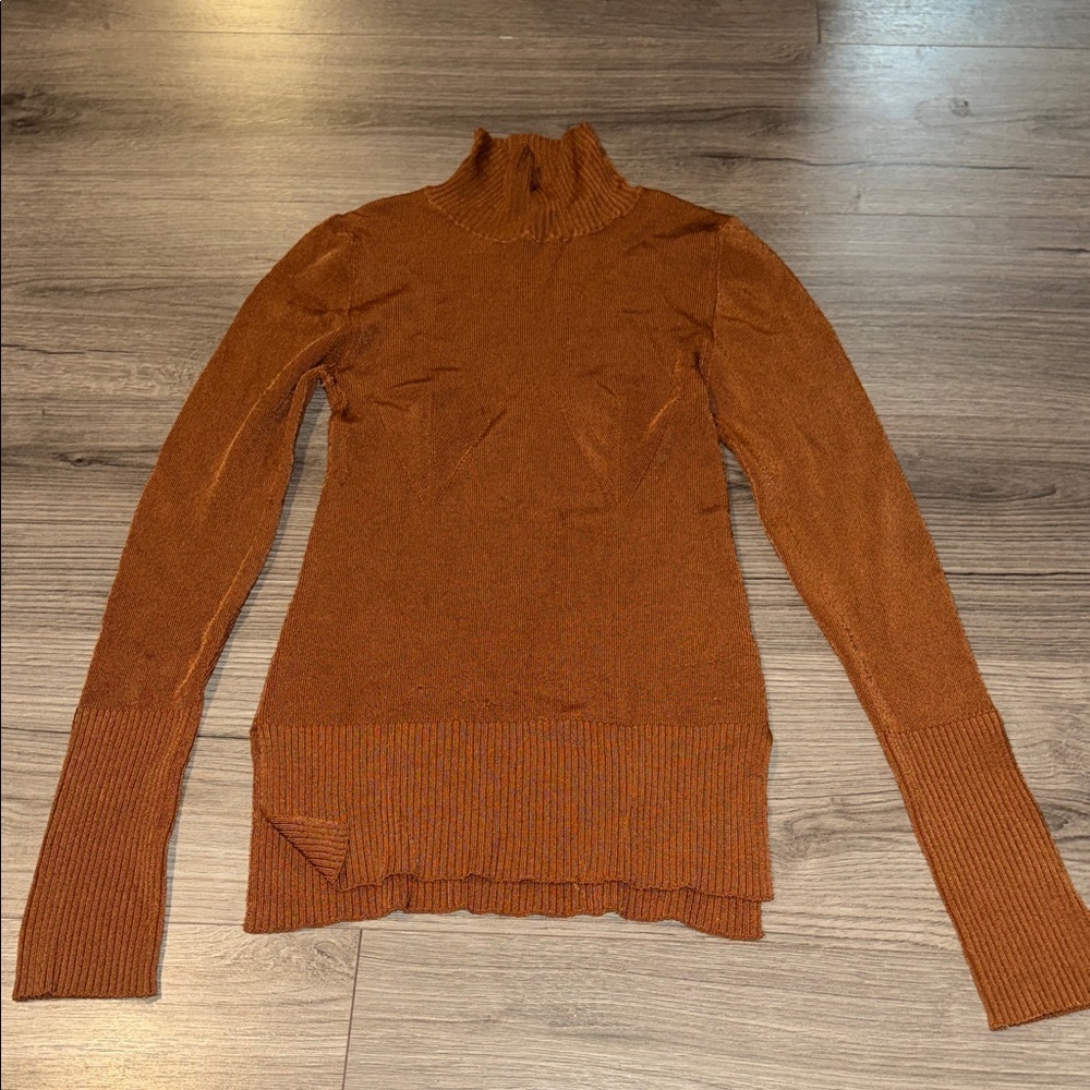 Free People Rust Cowl Neck Sweater